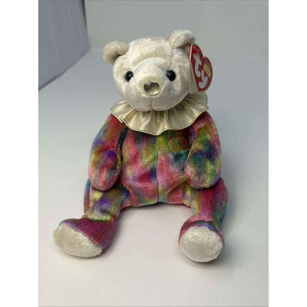 TY Beanie Baby JUNE the Birthday Bear (7.5 inch) With Tags Pearl Birthstone